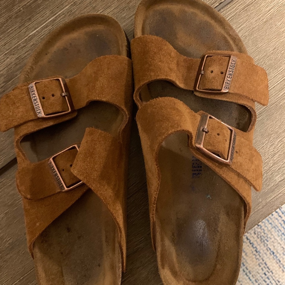 Birkenstocks (Mink, size 10)